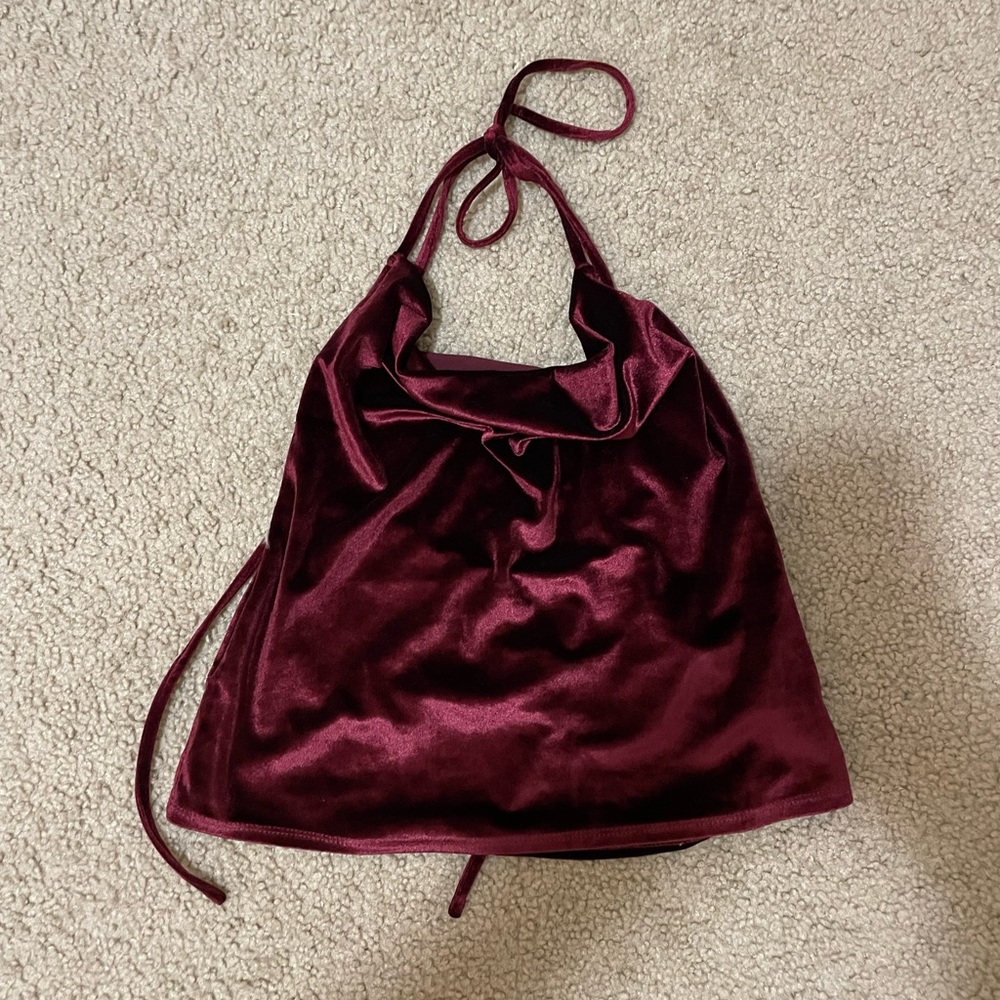 Velvet Cowl-Neck Top